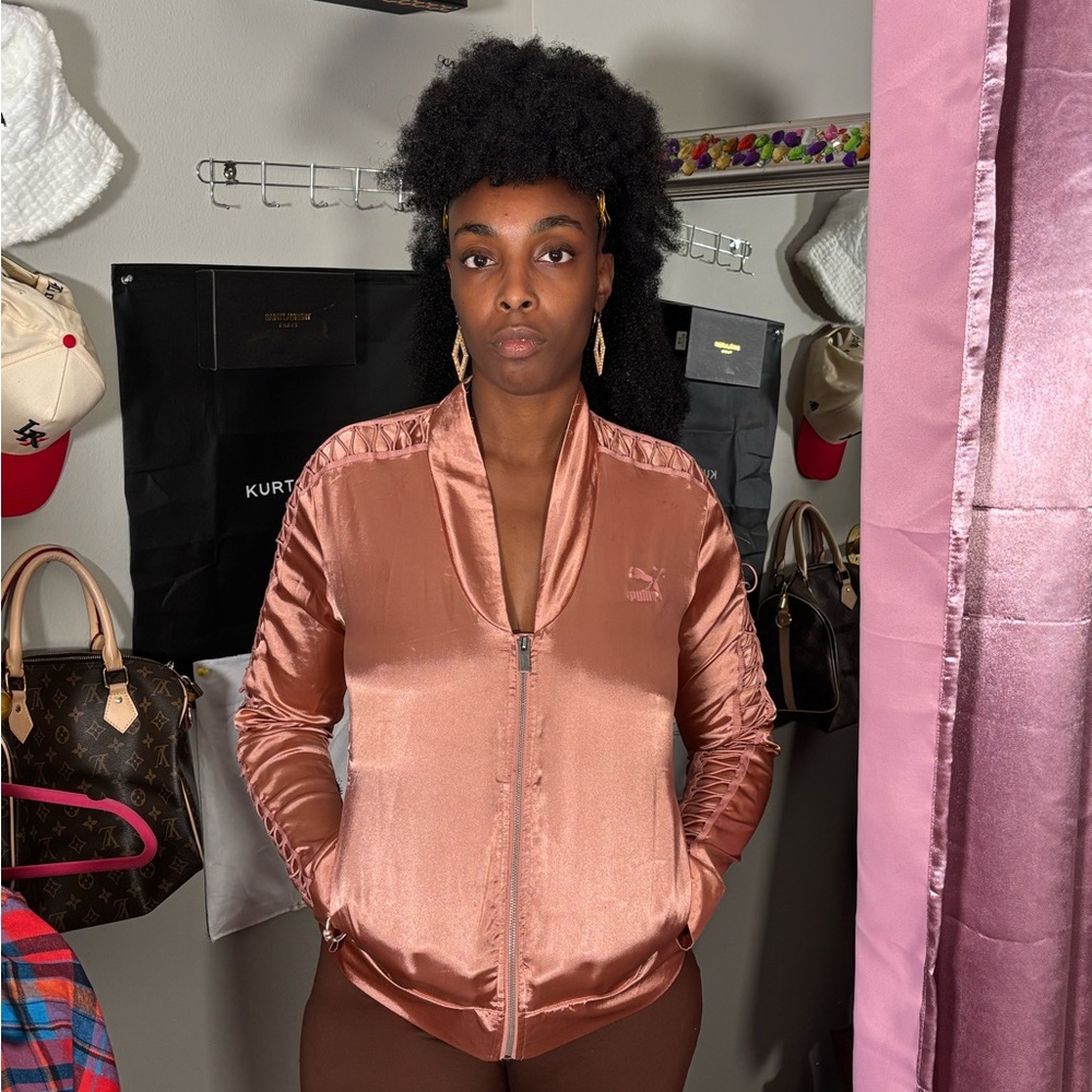 PUMA Women's Shimmering Copper Bomber Jacket
